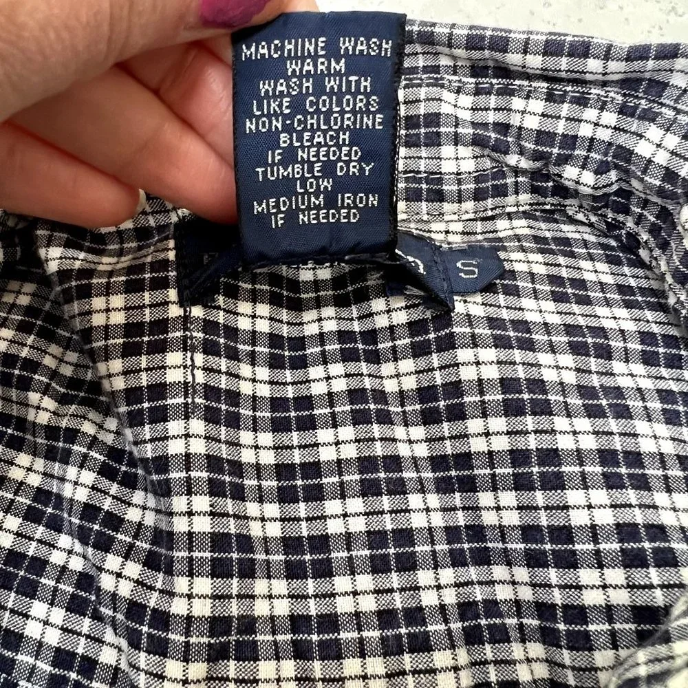 Ralph Lauren Boys Size Small S (8)‎ Blue White Plaid Button Down
